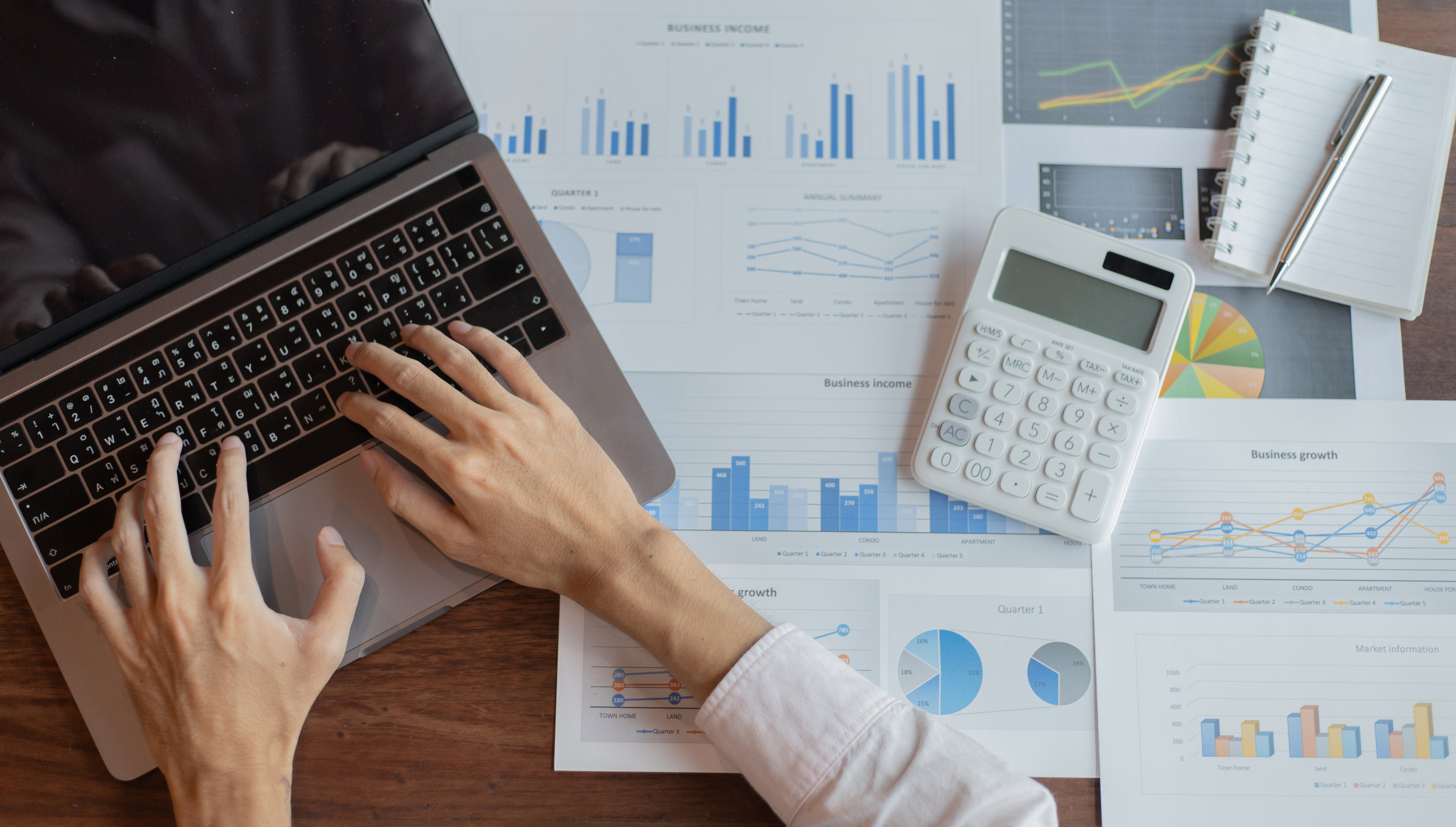Financial planning tools on a workspace